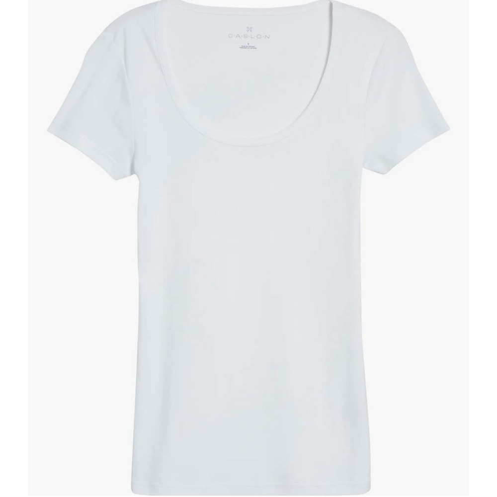 Caslon White Short Sleeve Scoop Neck Tee